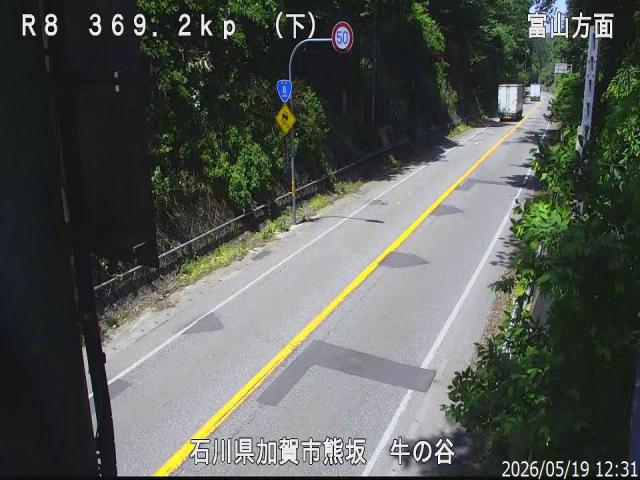 福井バイパスの渋滞ライブカメラ「牛の谷ライブカメラ」のライブ画像